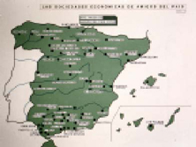 Mapa de las Sociedades Económicas de Amigos del País establecidas en España